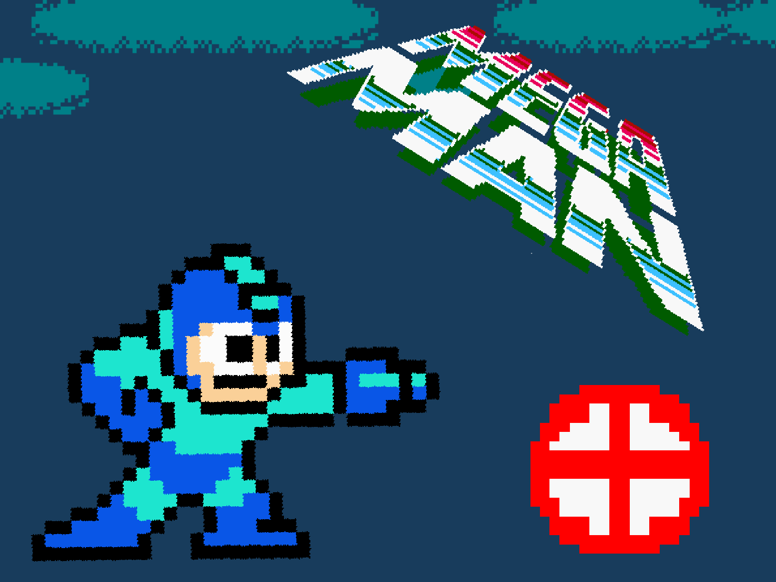 Mega man Scratchified retro platforming gameplay artwork